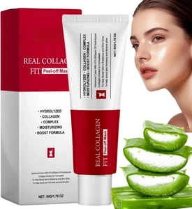 Real Collagen Fit Peel Off Facial Mask,Collagen Night Wrapping Mask,Peel Off Fac - Picture 1 of 6