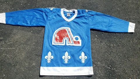 vtg quebec nordique nhl winter hockey sweater shirt original ccm boys large Cover
