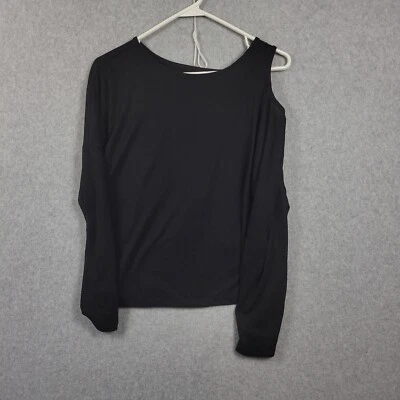 Blusa Top H&M Sport Negra LS Única Hombro Frío Para Mujer Pequeña Nueva con Etiquetas Foto 1 de 4