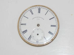 VINTAGE POCKET WATCH AMERICAN WALTHAM USA D=41mm MOVEMENT DIAL FOR PARTS - Picture 1 of 3