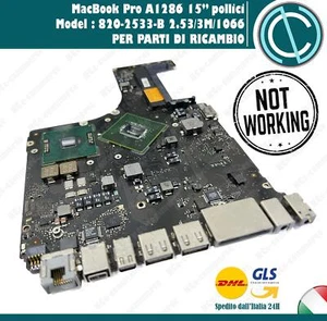 SCHEDA MADRE APPLE MACBOOK PRO A1286 15" 2009 MAIN MOTHER BOARD 2.53G 820-2533-B - Foto 1 di 3