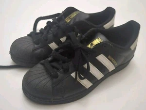 Adidas Super Star J athletic black white sneakers youth 4.5 - Picture 1 of 4