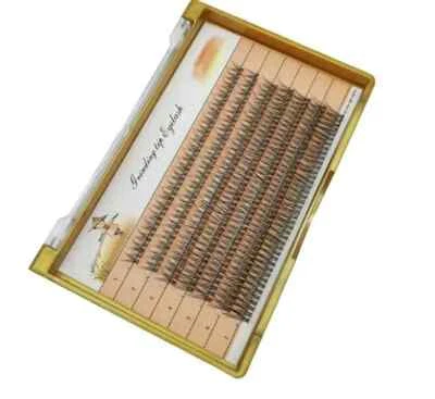 Extensiones de pestañas individuales cola de pez 10D longitud múltiple tamaño de mezcla de racimo falso Foto 1 de 4