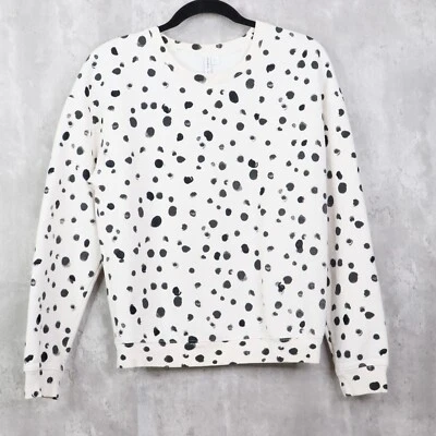& Other Stories Crewneck Sweatshirt Womens Size 4 White Polka Dot Embroidered - Image 1 of 4