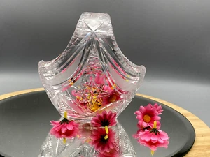 Vintage Lead Crystal Basket Bon Ton Sweets Dish - Picture 1 of 11