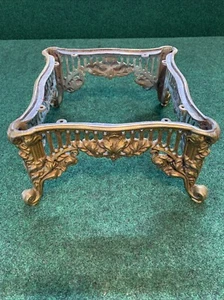 Antique Victorian SOLID BRASS Footstool Base-Heavy 13lbs + Casted Brass - Nice - Picture 1 of 14