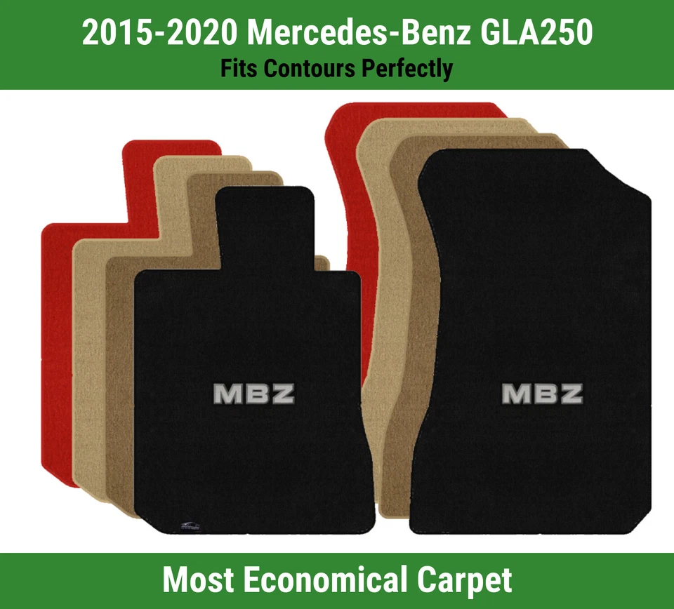 Alfombrillas delanteras Lloyd Velourtex para Mercedes-Benz GLA250 15-20 con apliques MBZ Foto 1 de 4