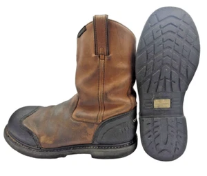 Chippewa Chip-A-Tex Leather Cowboy Boots Sz 9.5M 10" Work Steel Toe 55219 EH - Picture 1 of 24