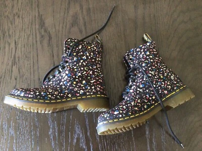 Doc Martens Womens Size 6 Floral Page Courtney Boot Combat Black Lace Up Fabric - Image 1 of 4