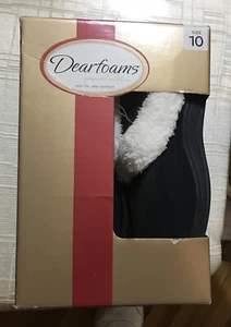 BRAND NEW IN BOX Dearfoams Special Edition Slippers Brand New Size 10 BLACK Shoe - Picture 1 of 4