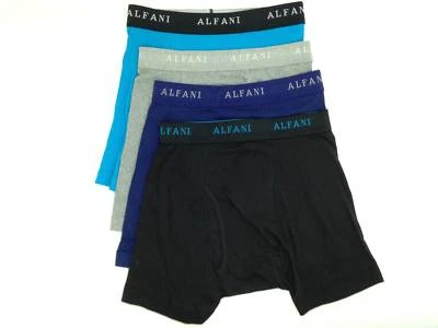 $57 Ropa Interior Alfani Hombres Azul Gris Clásico Algodón Calzoncillos Boxer Paquete de 4 Talla S Foto 1 de 3