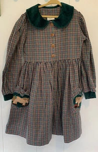 Vestido vintage a cuadros para niñas caballo occidental ecuestre talla 7 Hecho en EE. UU. Ver Desc - Imagen 1 de 12