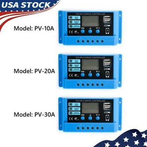 10A 20A 30A PWM Solar Charge Controller Regulator For Lifepo4 Lead YU - Picture 1 of 15