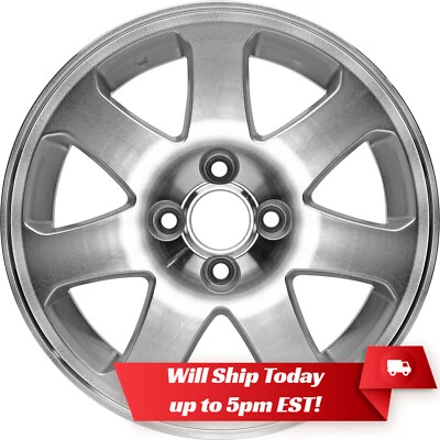 New Set of 4 15" Machined and Silver Alloy Wheels Rims for 1998-2005 Honda Civic - Image 1 of 4