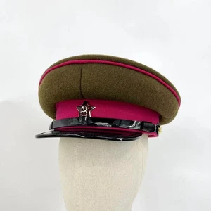 Soviet Political Commissar Hat Large Brim Soviet Uniform Hat Blue Gift Christmas - Picture 1 of 13