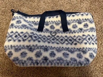 Bolso Sherpa Victoria’s Secret Rosa Azul y Blanco Nuevo Con Etiquetas Foto 1 de 4