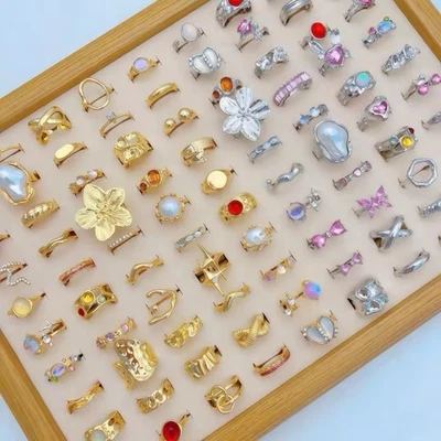 20 anillos mixtos de oro y plata para mujer boho grunge anillo de moda al por mayor Foto 1 de 3