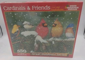 White Mountain Puzzles Cardinals & Friends 550 Pieces Jigsaw Puzzle New Sealed - Picture 1 of 6