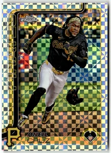 2025 Topps Chrome MLB No. 252 Oneil Cruz Checkerboard Refractor - Bild 1 von 2