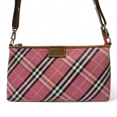 Burberry Blue Label Pink 2way Mini Shoulder Bag Check Canvas - Image 1 of 4