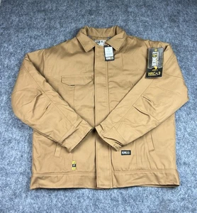 Berne Men's Cotton Blend FR Bomber Jacket in a tan or bark Size 2XL - Picture 1 of 19