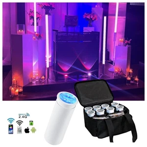 8xApp Chroma Cannons Labs RGBAW UV 6in1 LED Battery Uplights for Wedding DJ+bag - Picture 1 of 4