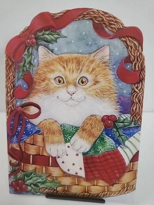 Kitty Cat Merry Christmas Happy Holiday Seasons Greeting Card  - Image 1 of 4