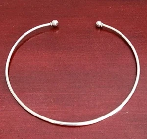 VINTAGE 925 STERLING SILVER BALLS CUFF NECKLACE. 15.2"(1.5"). 22.2GRS - Picture 1 of 8