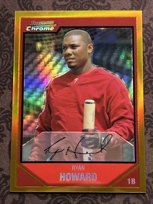 Bowman Chrome Gold 2007/50 - Ryan Howard #50 - ¡Súper dulce!🔥🔥🔥🔥🔥 Foto 1 de 3