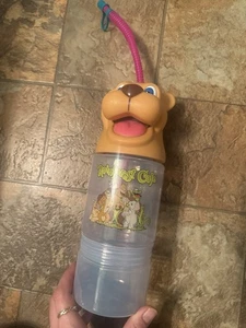 Rainforest Cafe Gepard Souvenir Trinkflasche mit Strohhalm & Snackbecher Boden - Bild 1 von 7