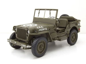 Willys Jeep Aperto US ARMY Militare 1941 Verde Oliva Modellino 1:18 Welly - Foto 1 di 9