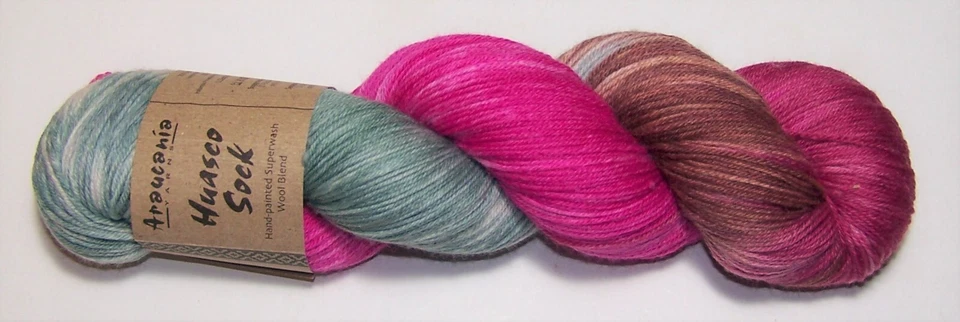 100g skein of Araucania HUASCO SOCK Hand Painted Yarn Color #1041 FLAMINGO BAY - Image 1 of 1