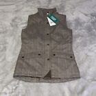 Dover Saddlery Brown Quilted Nylon Fitted Riding Equestrian Vest Size Xs