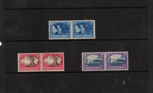 A 1945 SET OF 6 MH STAMPS IN BILINGUAL PAIRS FROM SOUTH AFRICA. VICTORY SET - Picture 1 of 1