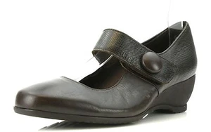 Munro American JENNA Brown Leather Mary Jane Wedge Pumps Z1654* Size 5 W - Picture 1 of 5
