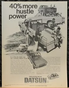 1970 Datsun Pickup Truck Print Ad Lil Hustler - Bild 1 von 1