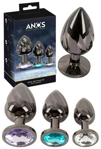 Set Dilatatori Anali Plug In Metallo Con Pietra SexToy Anale Per Giochi Erotici - Foto 1 di 10