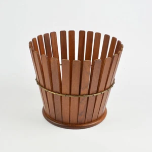 Vintage Papierkorb - Teakholz - Teak - Messing - Midcentury - Danish Design - Picture 1 of 5