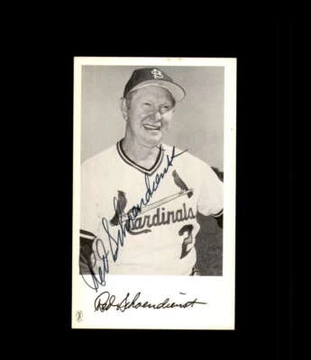 Red Schoendienst JSA Signed  4x5 Team Issued Photo Autograph St Louis Cardinals - Image 1 of 3
