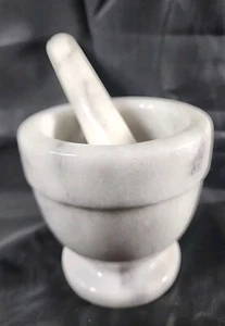 Natural Marble & Quartz Crystal Stone Mortar & Pestle Set -                  88G - Picture 1 of 8