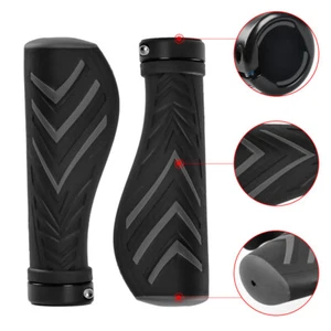 Bike Grips Rubber Mountain Bicycle MTB Handlebar Ergonomic Cycling Lock On - Picture 1 of 12