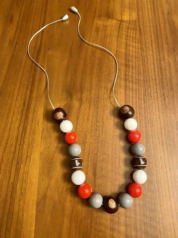 Ohio State Bubblegum Bead Necklace made with real Buckeyes! Cover