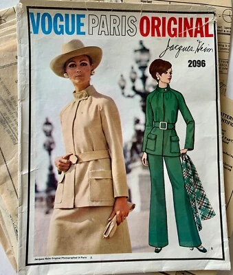 Jacques Heim vintage couture pants / skirt suit 60s Vogue Paris Original pattern - Image 1 of 2