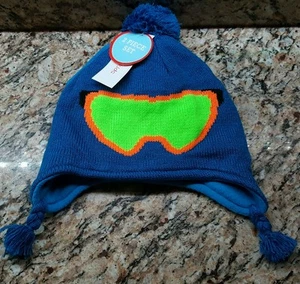 Winter Hat Mitten Set Toddler Boy's Blue Ski Mask WonderKids OSFM- NEW - Picture 1 of 3