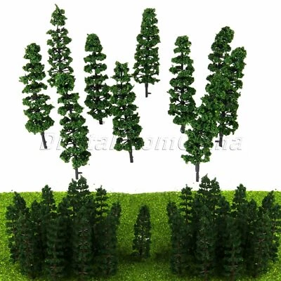 20Pcs 9cm Fir Trees Model Train Railway Forest Street Scenery Layout HO Scale - Image 1 of 4