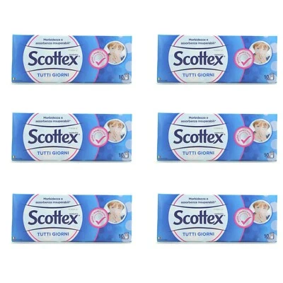 60 Pacchetti SCOTTEX Fazzoletti 4 veli Naso fazzolettini di carta morbidi
