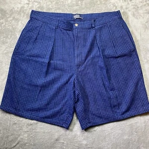 Vintage Polo Ralph Lauren Plissee Chino Shorts Herren Gr. 40 blau kariert - Bild 1 von 9
