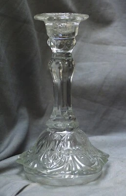 Candelabro Vintage De Vidrio Prensado, De Una Llama, 18,5 Cm - Imagen 1 de 4