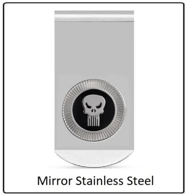 PUNISHER Clip para Dinero - Plata Marvel Calavera Superhéroe Logo - Espejo Inoxidable Foto 1 de 4