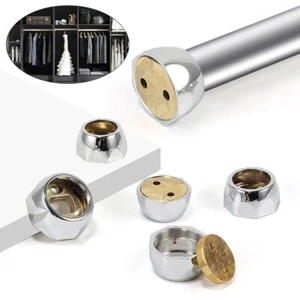 Closet Pole Sockets Octagonal Closet Flange Tube Bracket Furniture Hardware - Picture 1 of 12